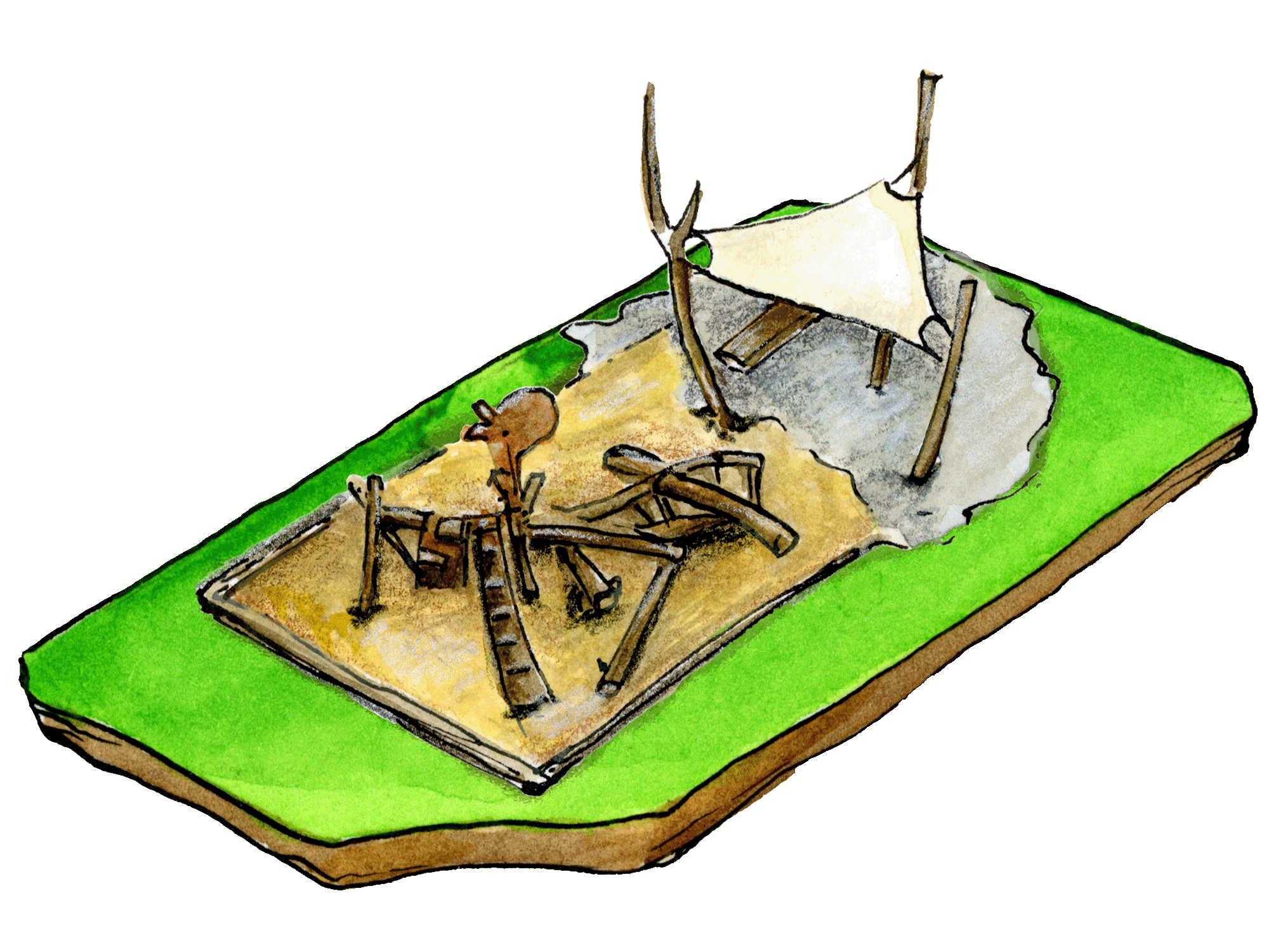 Illustration grosser sandspielplatz